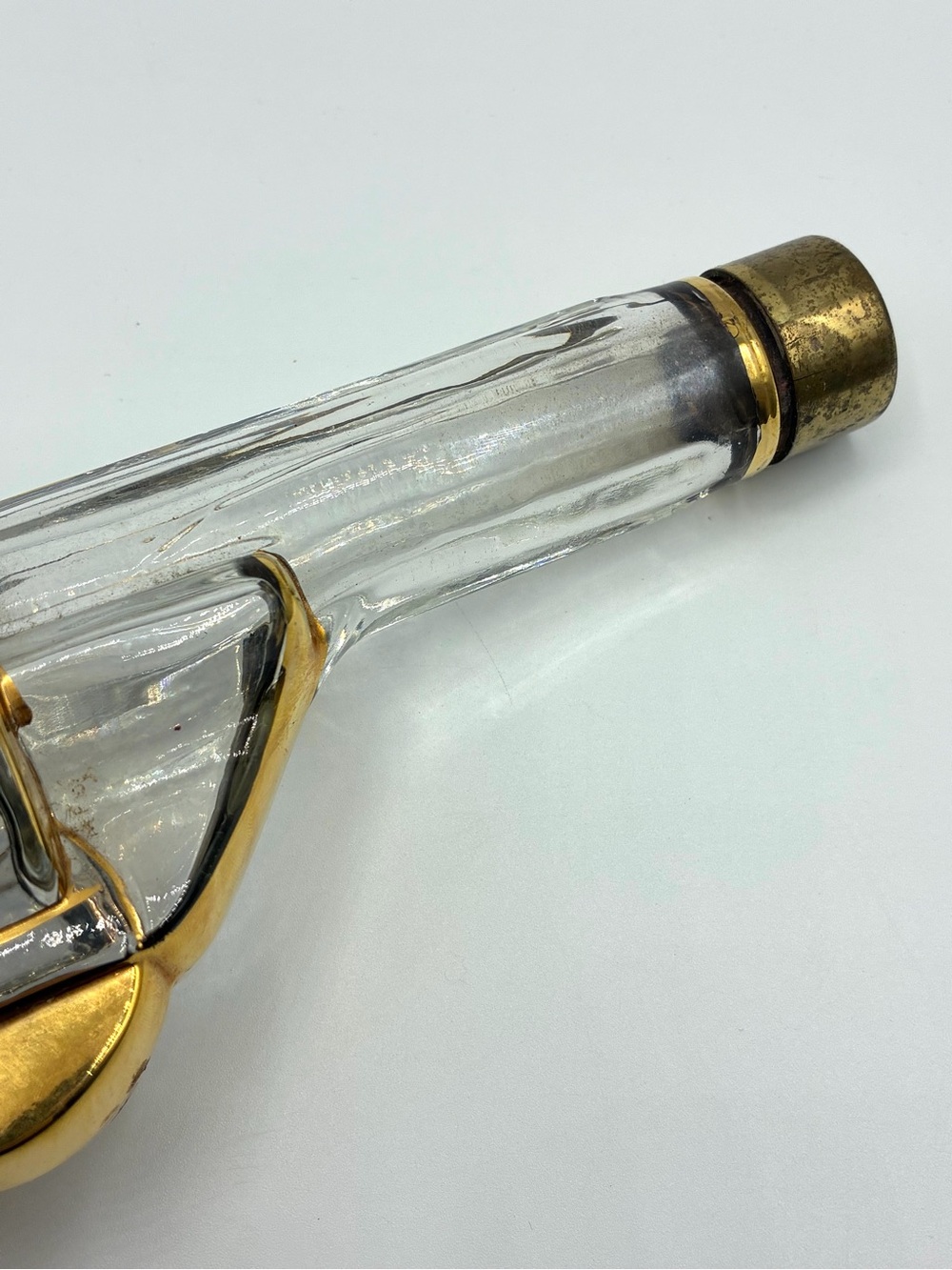 Vintage Austrian Revolver Shaped Glass Bottle Famosa LPW MCM - Picture 3 of 16